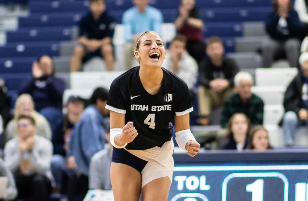 volleyball player hitting the ball
