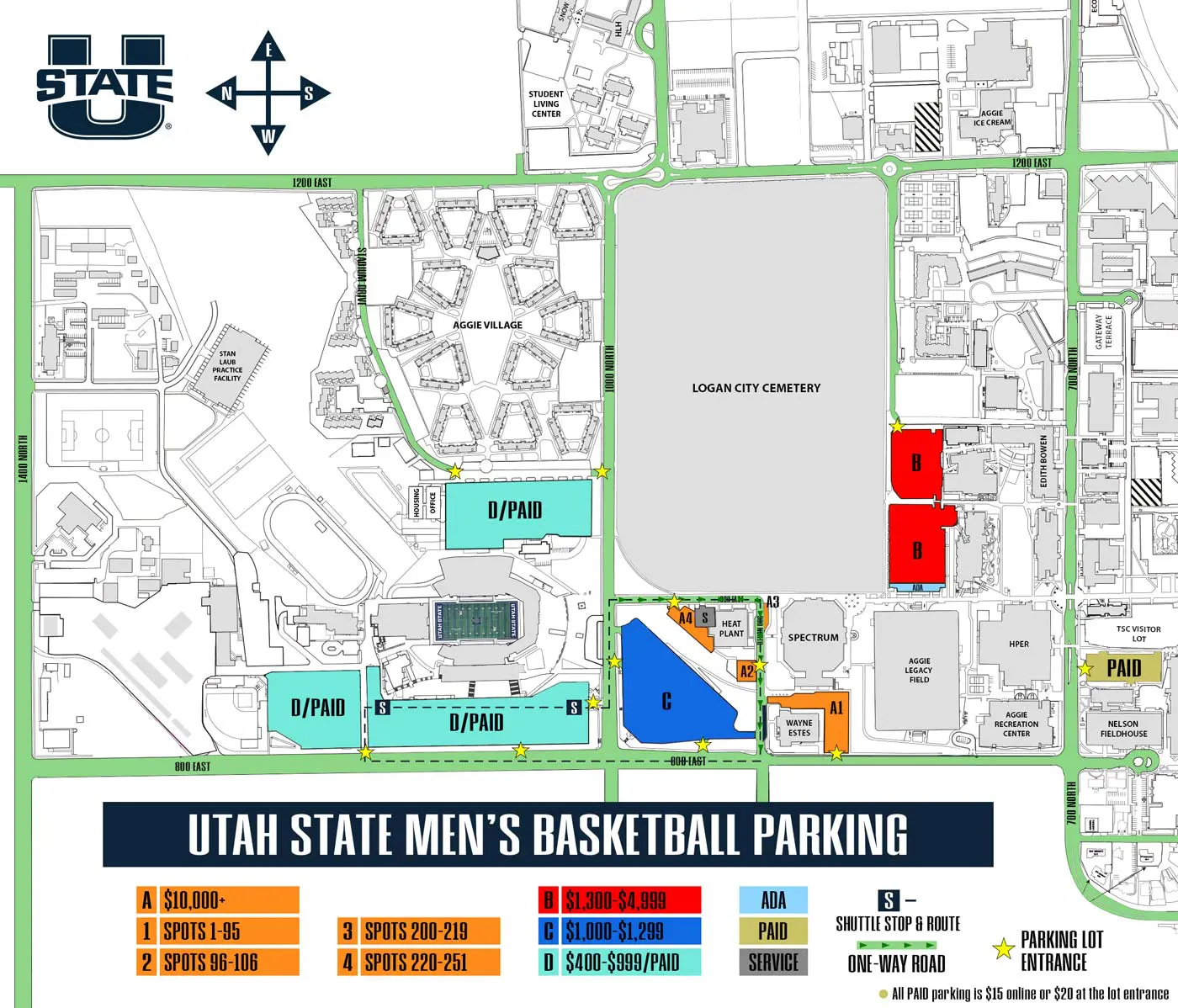 Basketball parking map