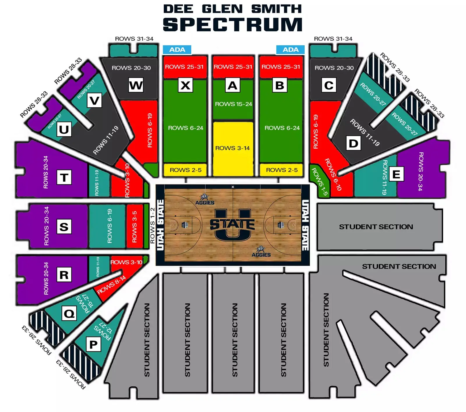 Basketball seating map